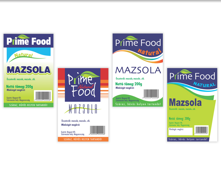 „PRIME FOOD” CÍMKE GRAFIKÁK A BIOPONT KFT. RÉSZÉRE