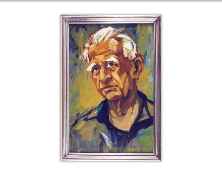 NAGYPAPÁM PORTRÉJA (olaj, farost, 60x40cm)